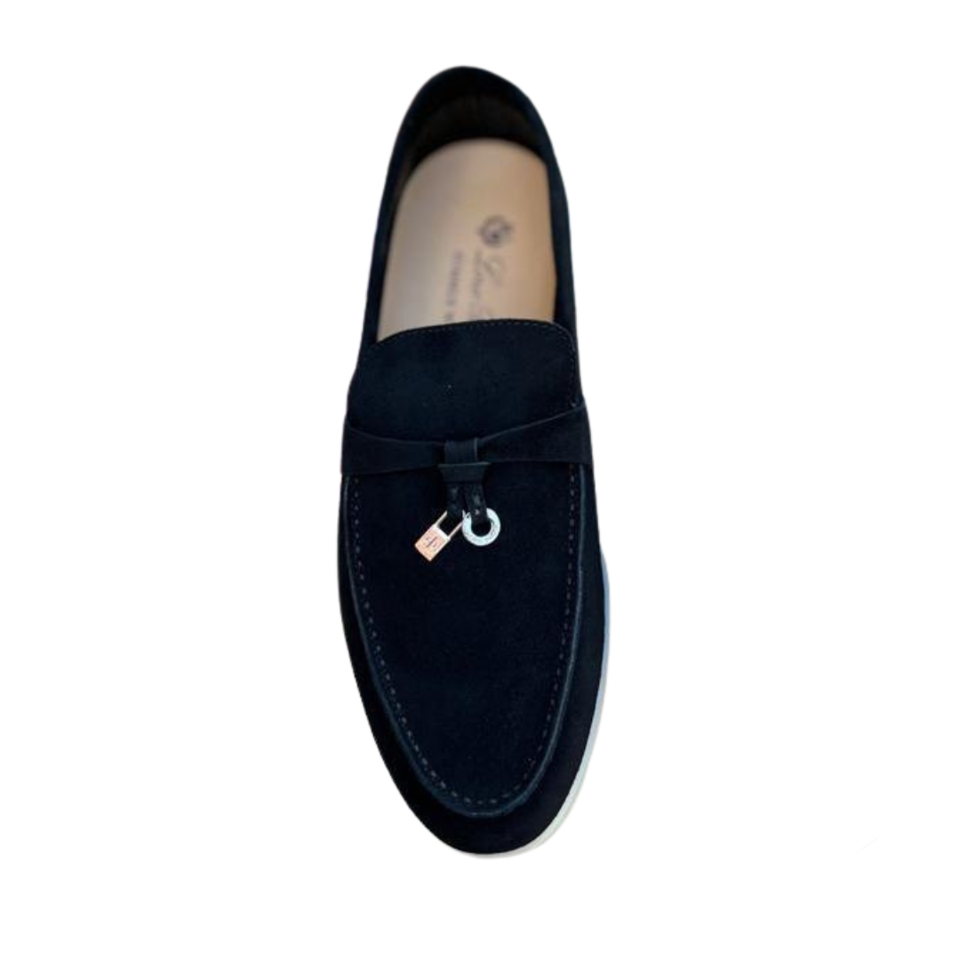 Loro Piana Summer Walk Suede Loafers – Black - View 2