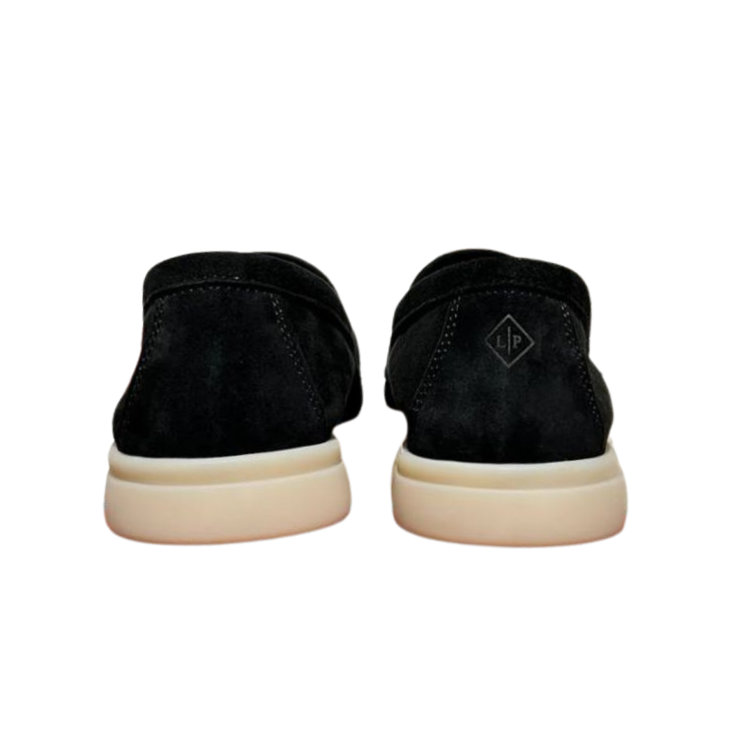 Loro Piana Summer Walk Suede Loafers – Black - View 3