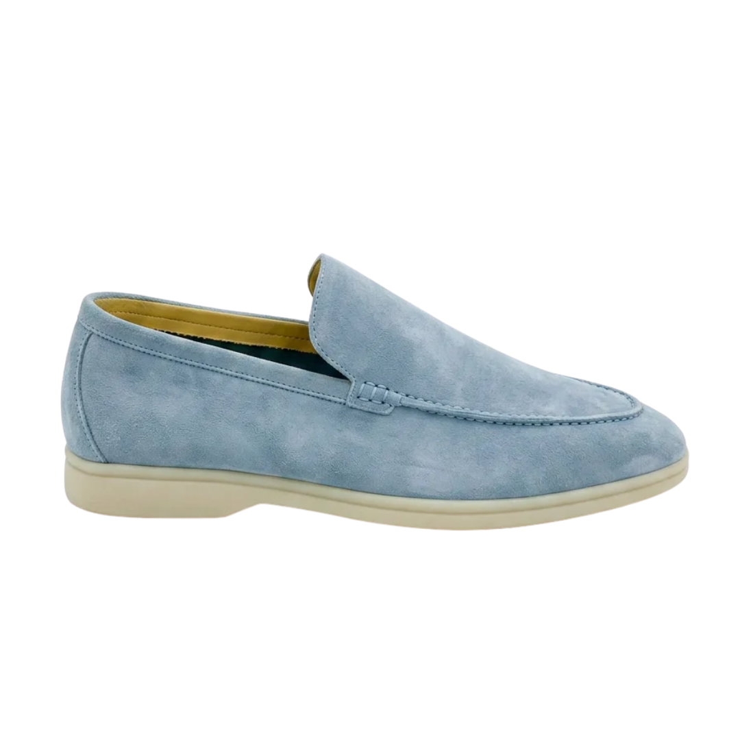Loro Piana Summer Walk Icy Loafers – Blue - View 1