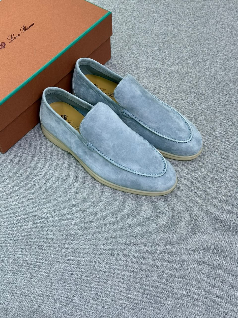 Loro Piana Summer Walk Icy Loafers – Blue - View 5