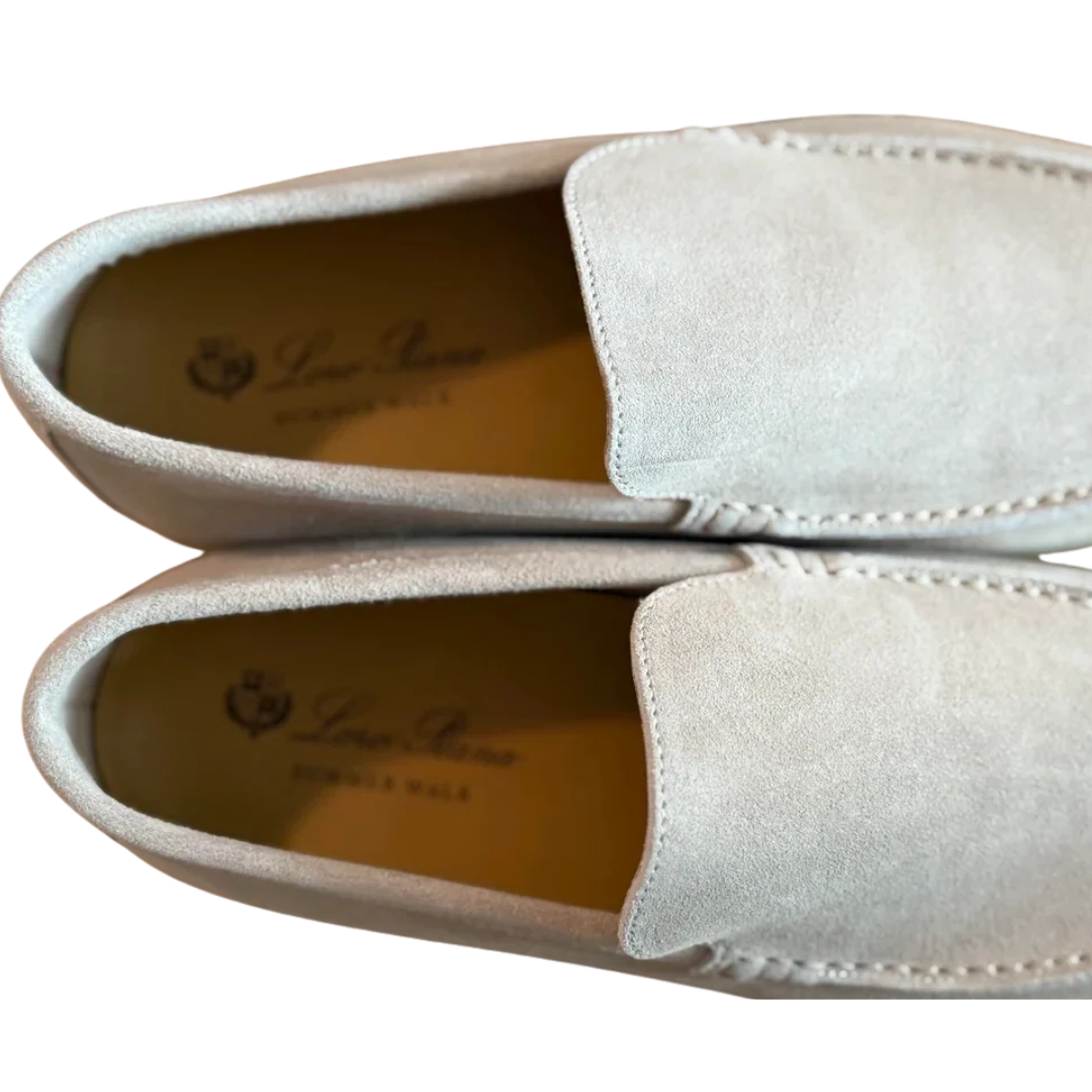 Loro Piana Summer Walk Icy Loafers – Grey - View 2
