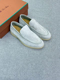 Loro Piana Summer Walk Icy Loafers – Grey - View 5