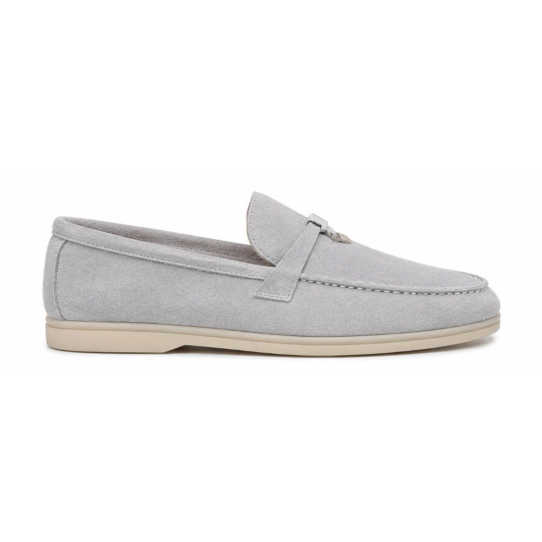 Loro Piana Summer Walk Loafers – Light Grey - View 1