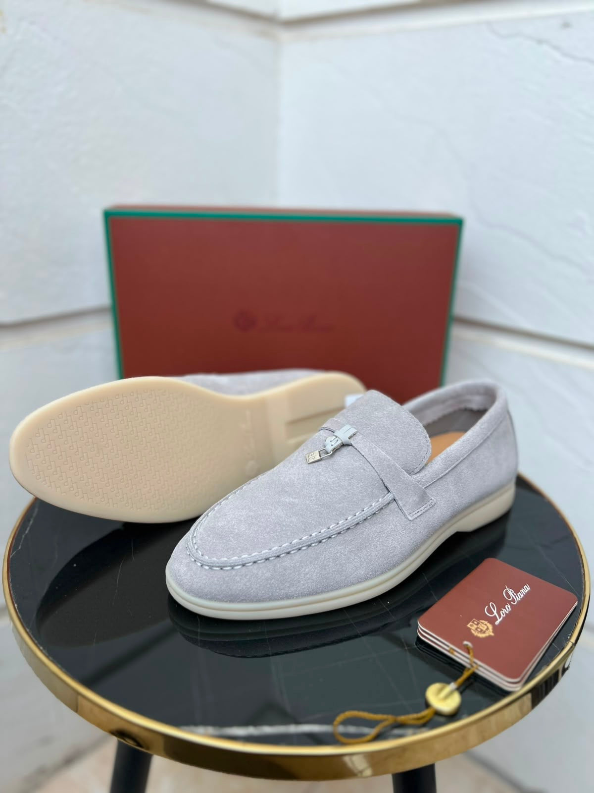 Loro Piana Summer Walk Loafers – Light Grey - View 5