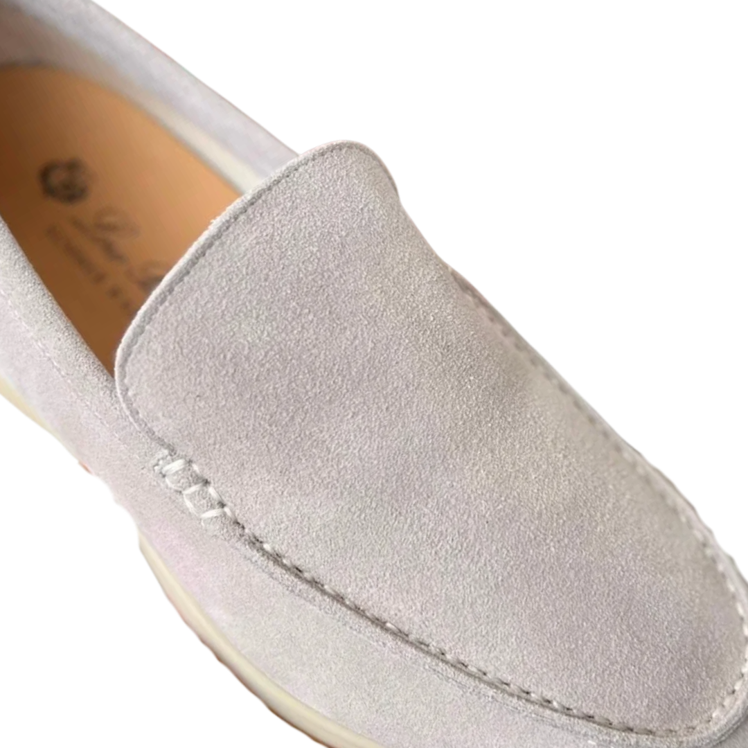Loro Piana Summer Walk Loafers – Light Grey - View 2