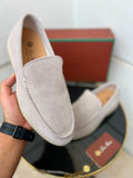 Loro Piana Summer Walk Loafers – Light Grey - View 5