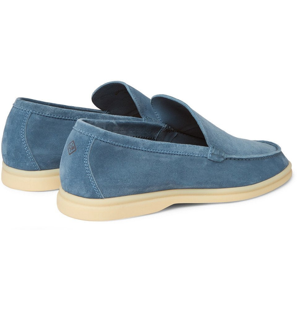 Loro Piana Summer Walk Loafers – Light Blue - View 3