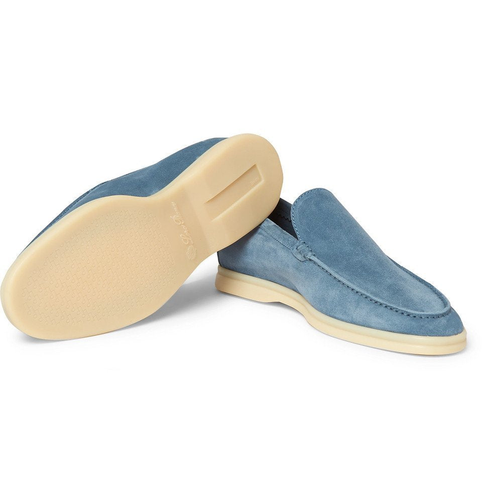 Loro Piana Summer Walk Loafers – Light Blue - View 4
