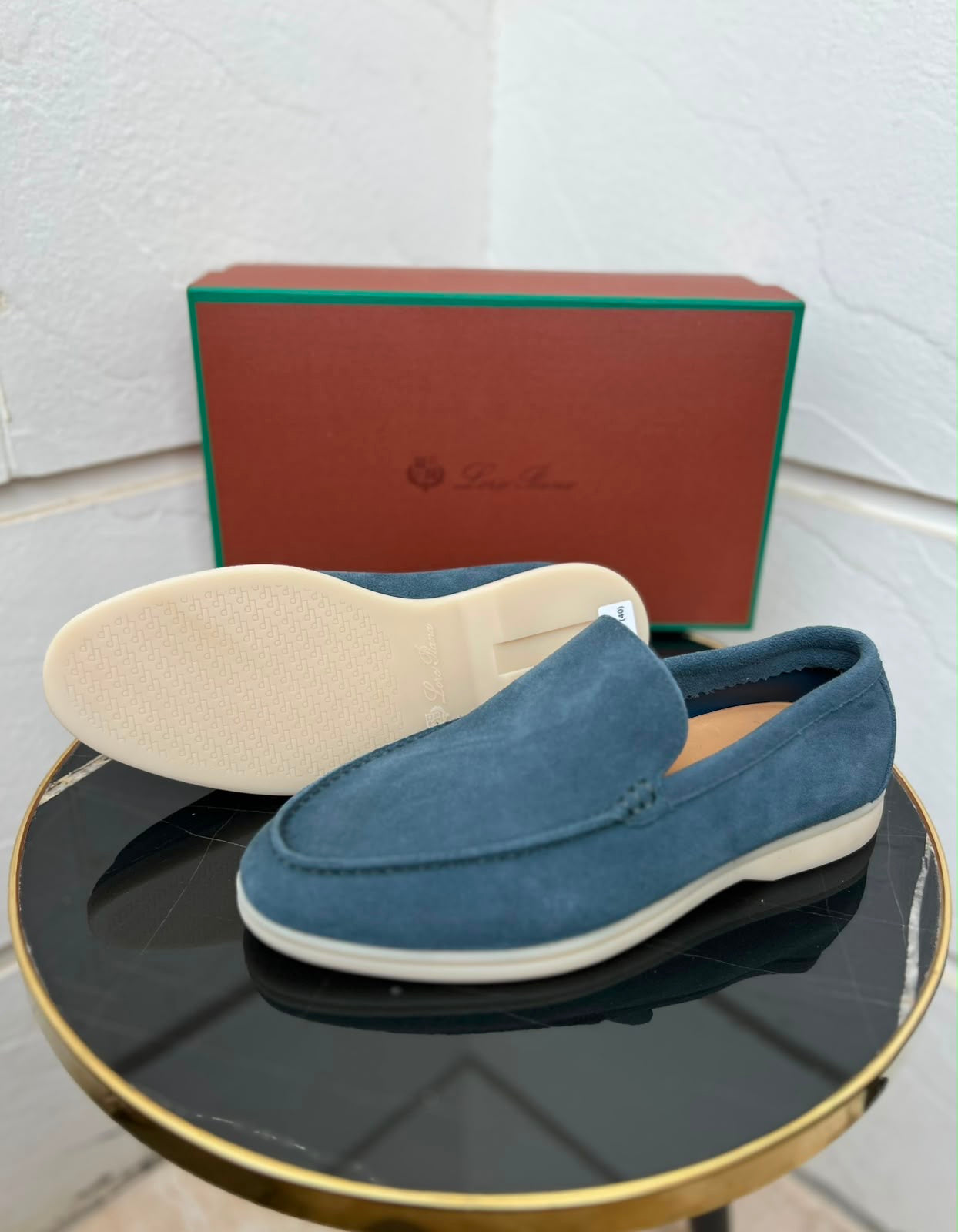 Loro Piana Summer Walk Loafers – Light Blue - View 5