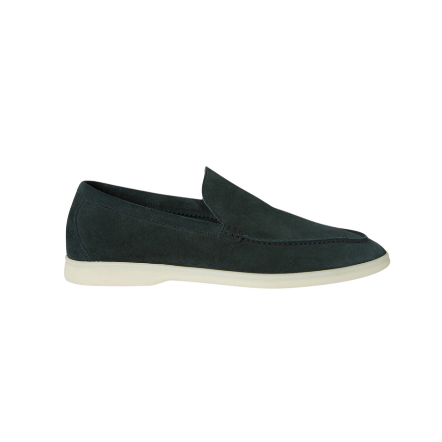 Loro Piana Summer Walk Suede Loafers – Dark Green - View 1