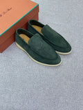 Loro Piana Summer Walk Suede Loafers – Dark Green - View 5