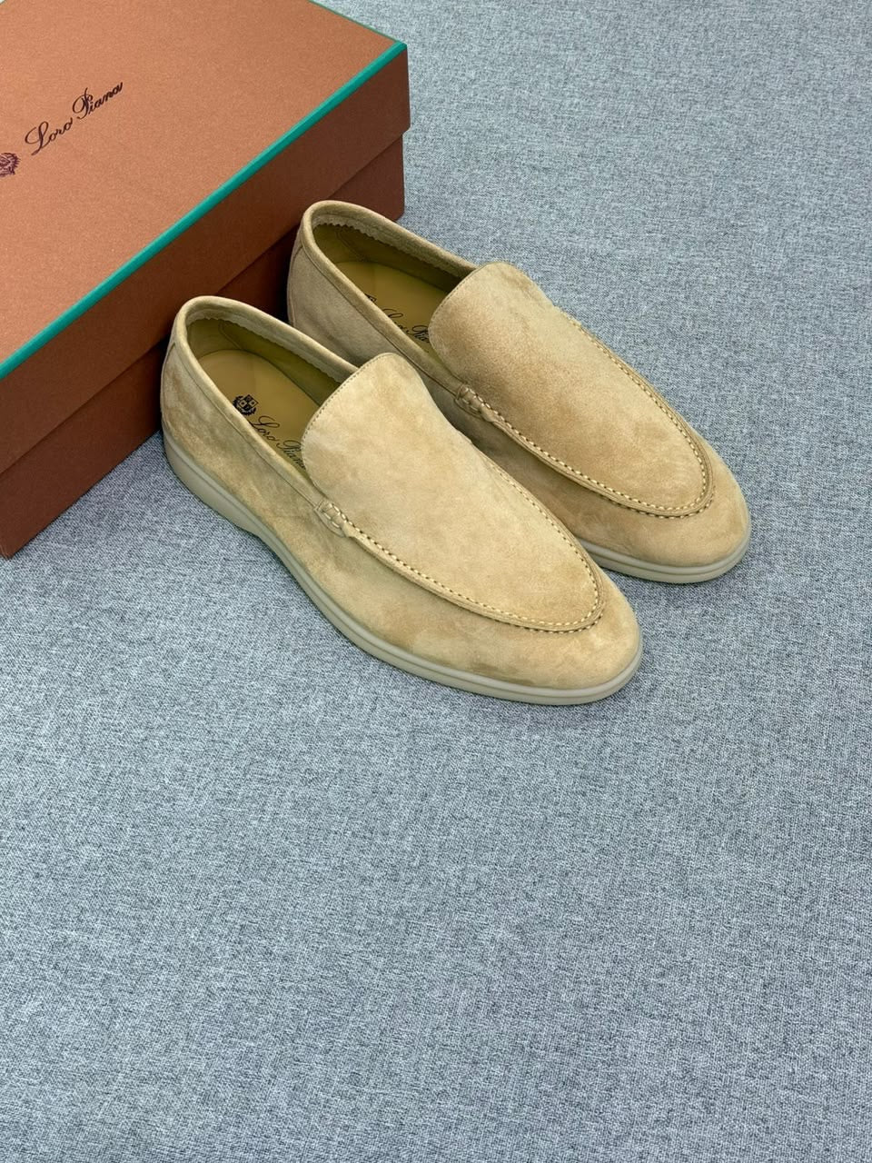 Loro Piana Summer Walk Suede Loafers – Light Beige - View 5