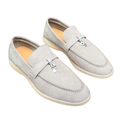 Loro Piana Summer Walk Suede Loafers – Light Grey - View 4