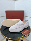 Loro Piana Summer Walk Suede Loafers – Light Grey - View 5