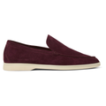 Loro Piana Summer Walk Suede Loafers – Maroon - View 1