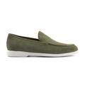 Loro Piana Summer Walk Suede Loafers – Olive Green - View 1
