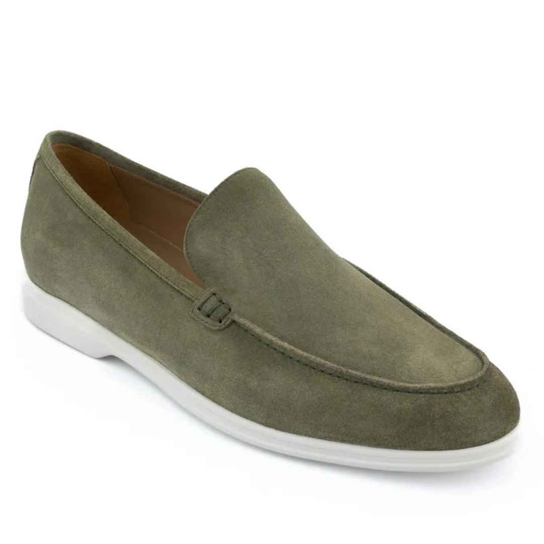 Loro Piana Summer Walk Suede Loafers – Olive Green - View 2