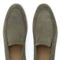 Loro Piana Summer Walk Suede Loafers – Olive Green - View 3
