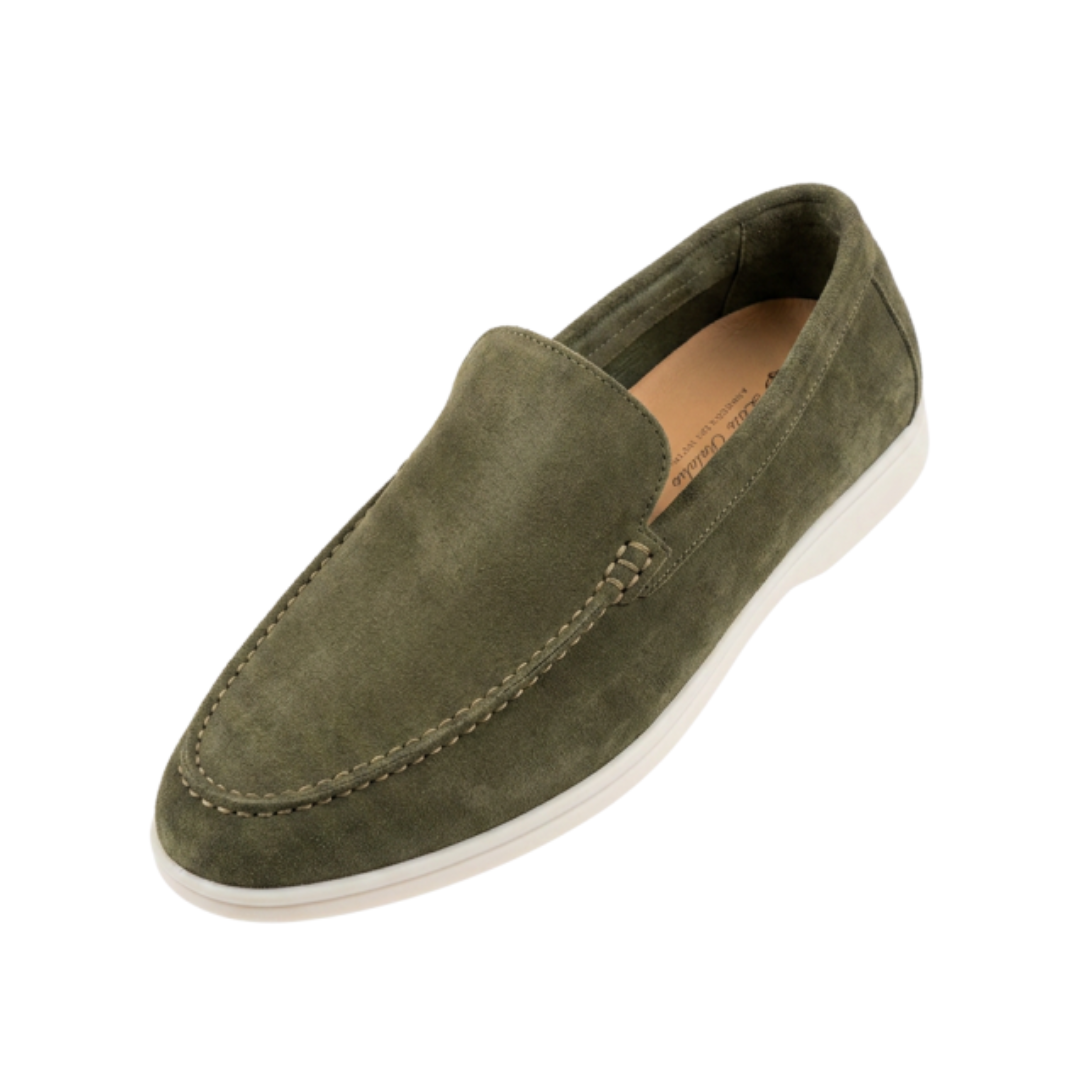 Loro Piana Summer Walk Suede Loafers – Olive Green - View 4