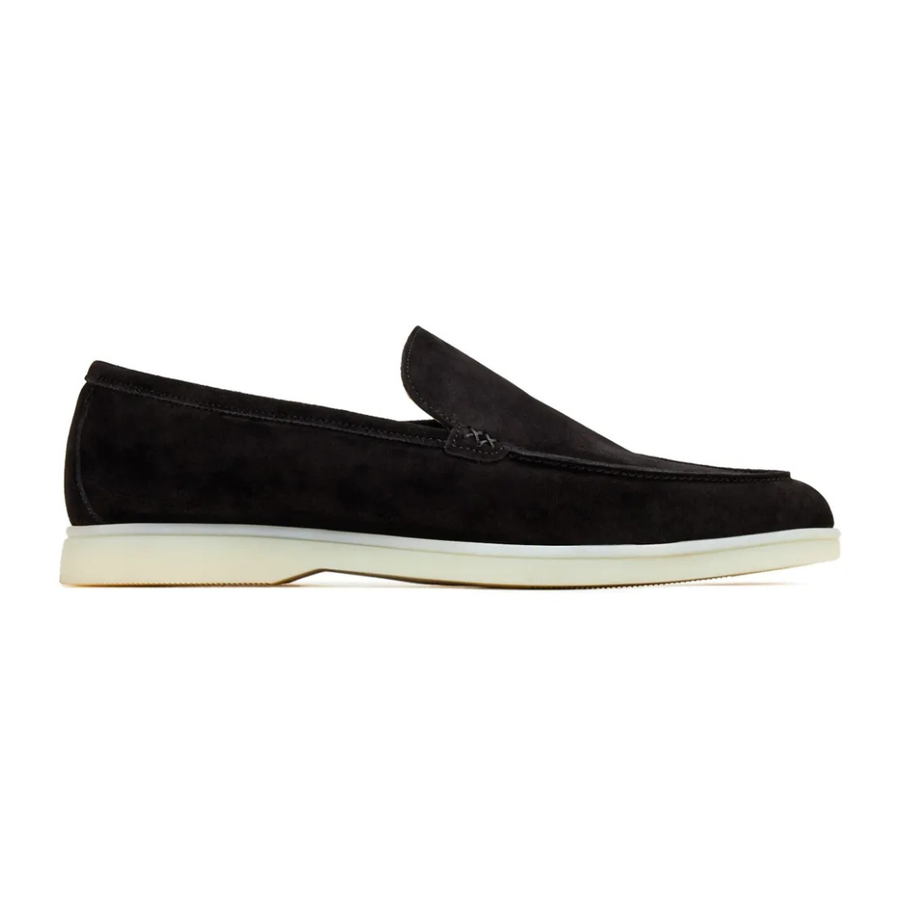 Loro Piana Walk Suede Loafers Black Summer - View 1