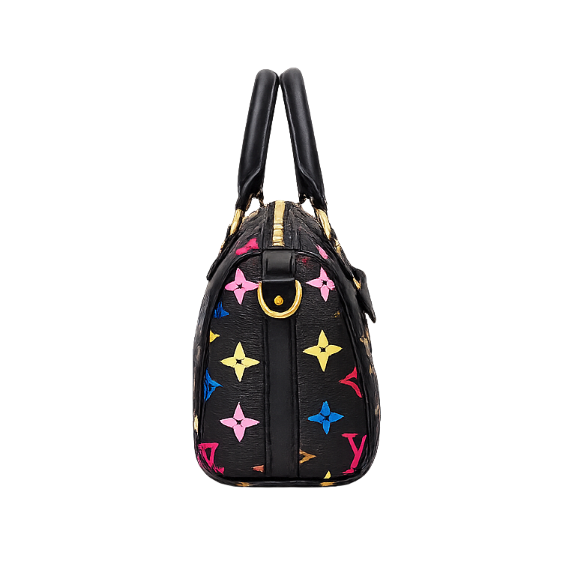 Louis Vuitton X Takashi Murakami Speedy Black Multicolor Monogram Bag – product view