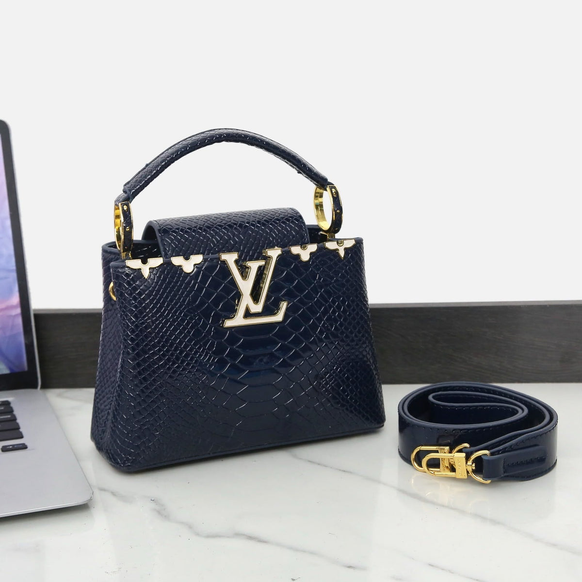 Louis Vuitton Capucines Mini Handbag – Black - View 5
