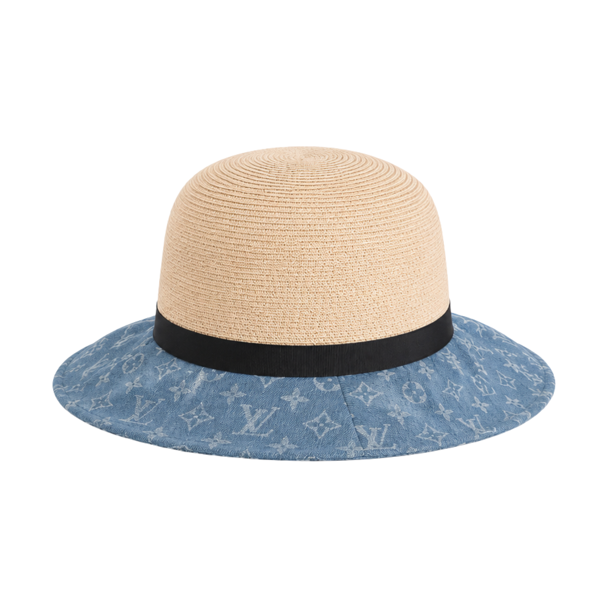 Louis Vuitton Dauphine Straw Bucket Hat Denim Blue – product view