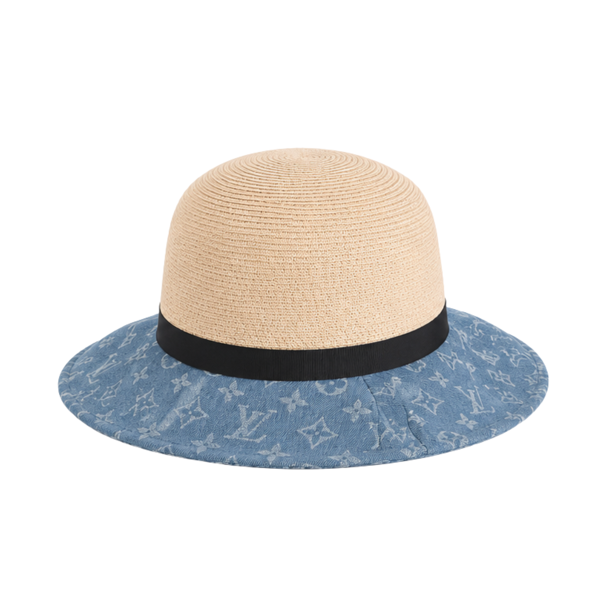 Louis Vuitton Dauphine Straw Bucket Hat Denim Blue – product view