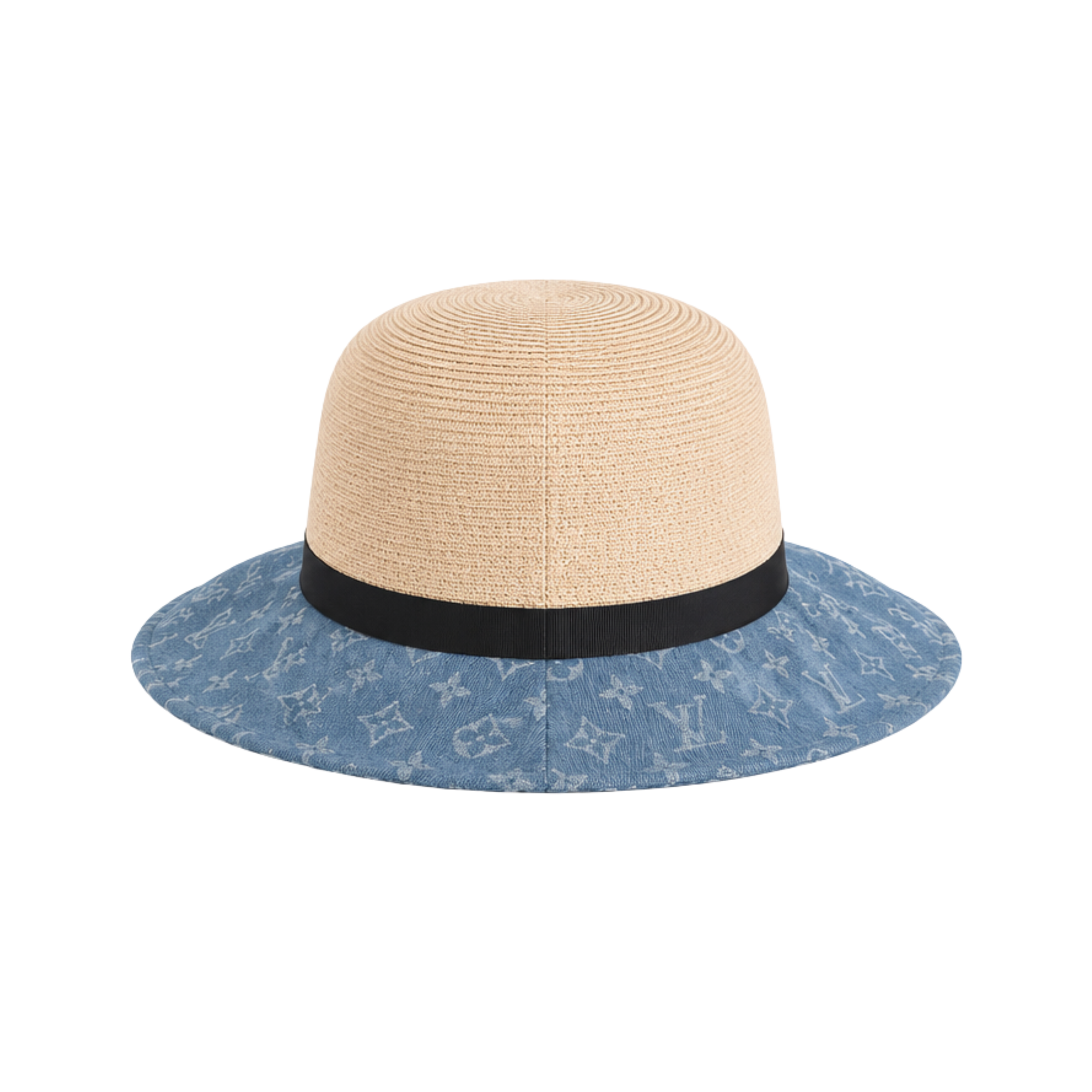 Louis Vuitton Dauphine Straw Bucket Hat Denim Blue – product view