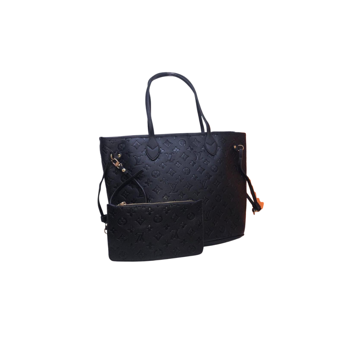 Louis Vuitton Neverfull Leather Bag – Black - View 3
