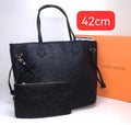 Louis Vuitton Neverfull Leather Bag – Black - View 5