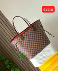 Louis Vuitton Neverfull MM Tote Bag – Brown & Cherry Red - View 5