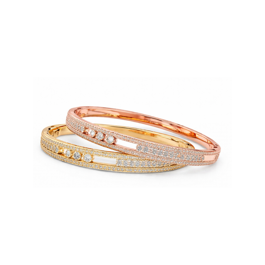 Messika Jewelry | Move Uno Small Hoop White Yellow Gold