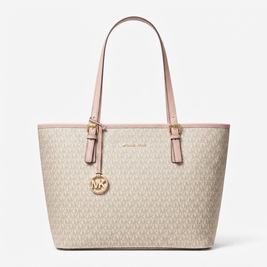 Michael Kors Jet Set Bag – Vanilla & Pink - View 1