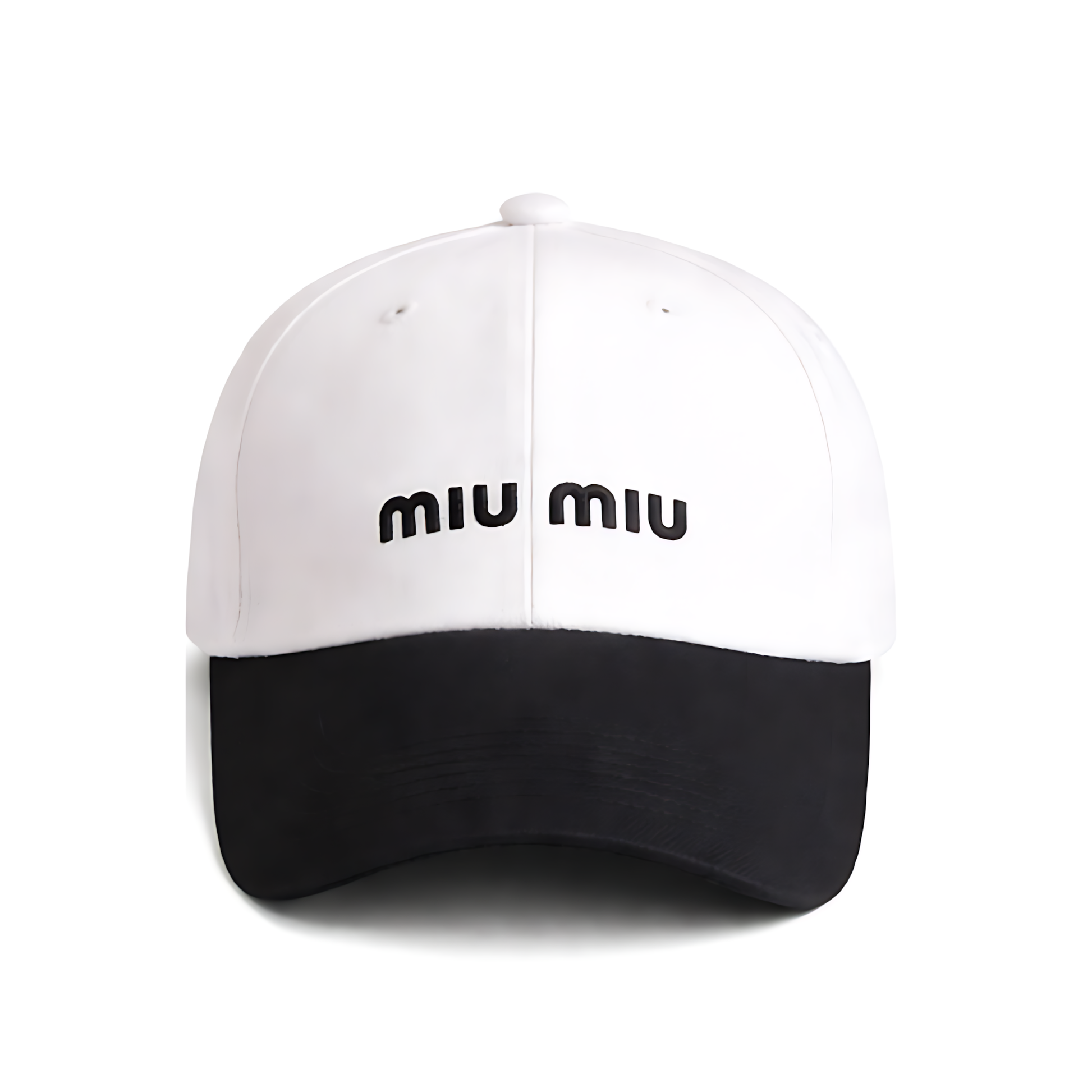 MiuMiu Logo Cap - Black and White - View 2
