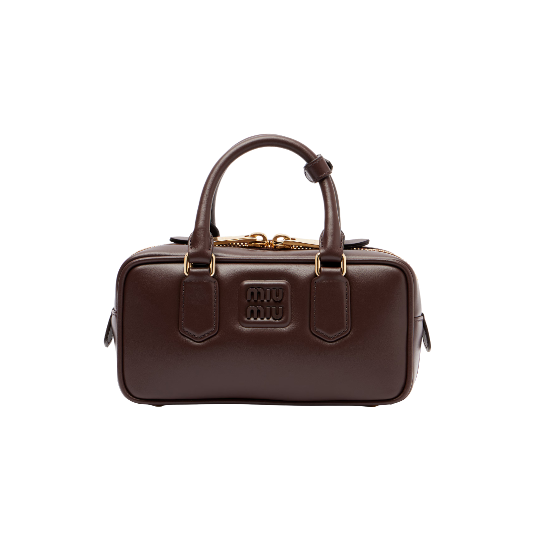 Miu Miu Arcadie Leather Top-Handle Bag – Dark Brown - View 1