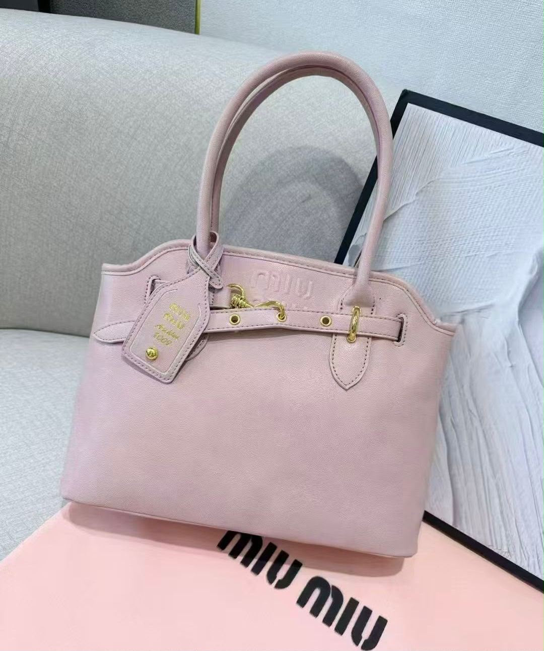 Miu Miu Aventure Nappa Leather Handbag – Light Pink - View 5