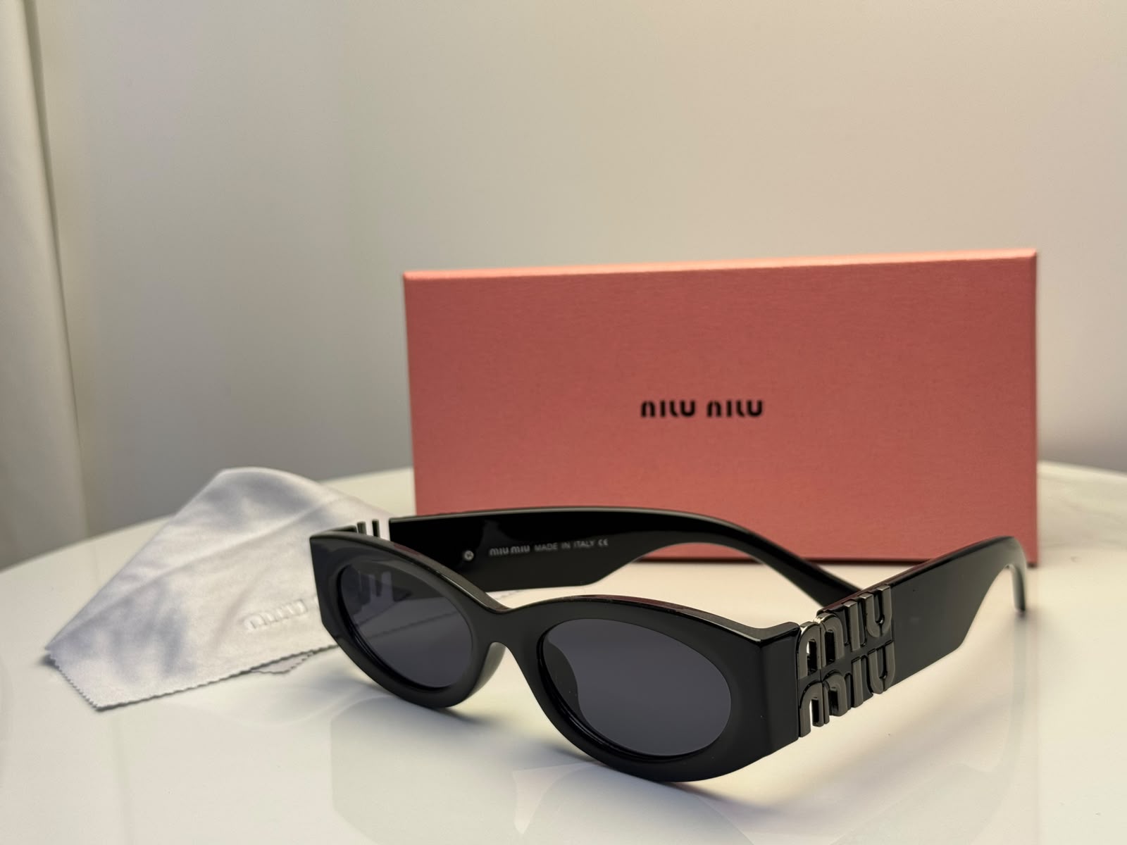 Miu Miu Mu Sunglasses 11WS – Black & Dark Grey Lenses - View 3