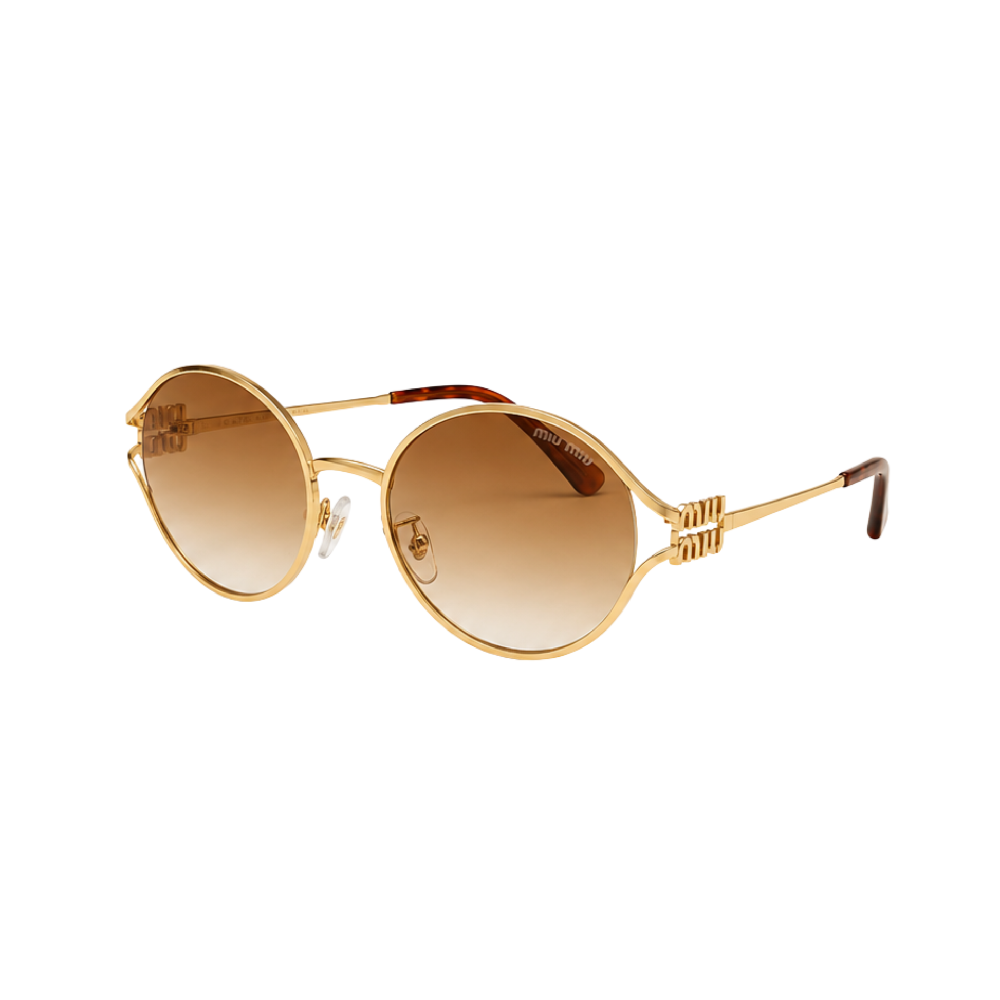 Miu Miu Sunglasses MU 52YS Oval Peach Gold – product view