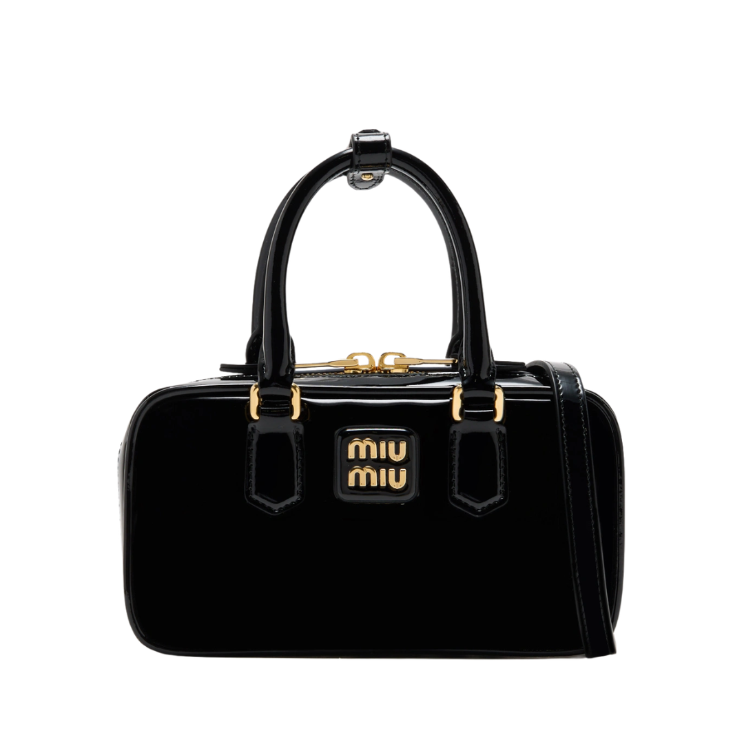 Miu Miu Mini Bowling Bag – Glossy Black - View 1