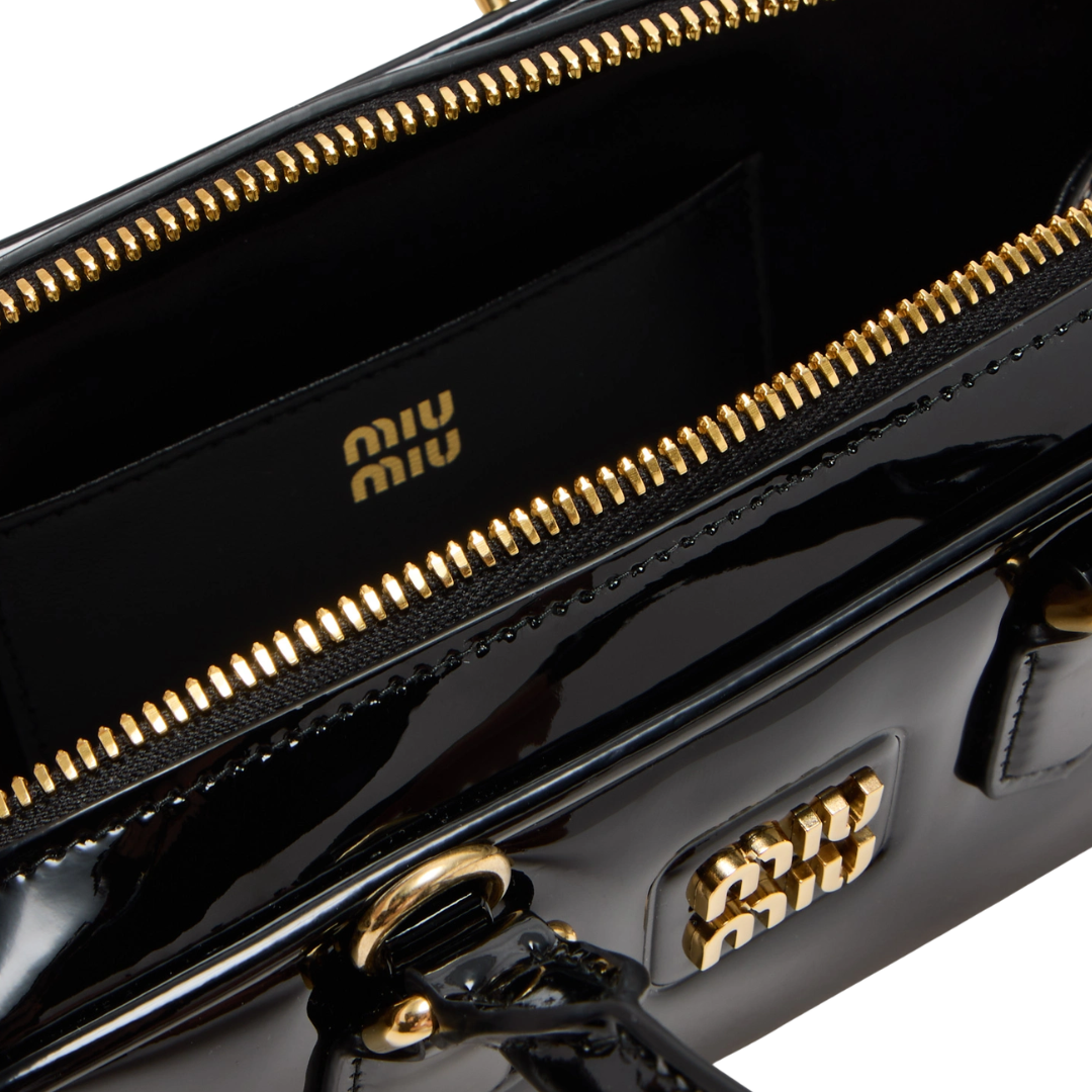Miu Miu Mini Bowling Bag – Glossy Black - View 4