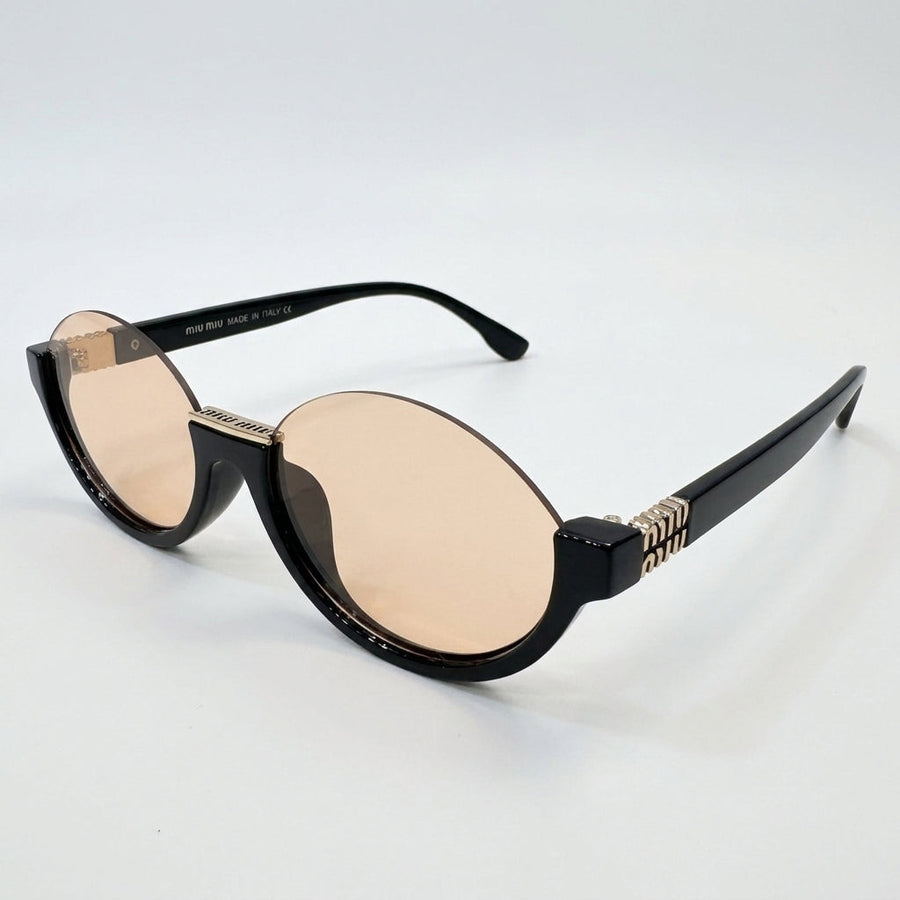 Miu Miu Sunglasses Half-Frame – Gold-Tone Temple - View 1