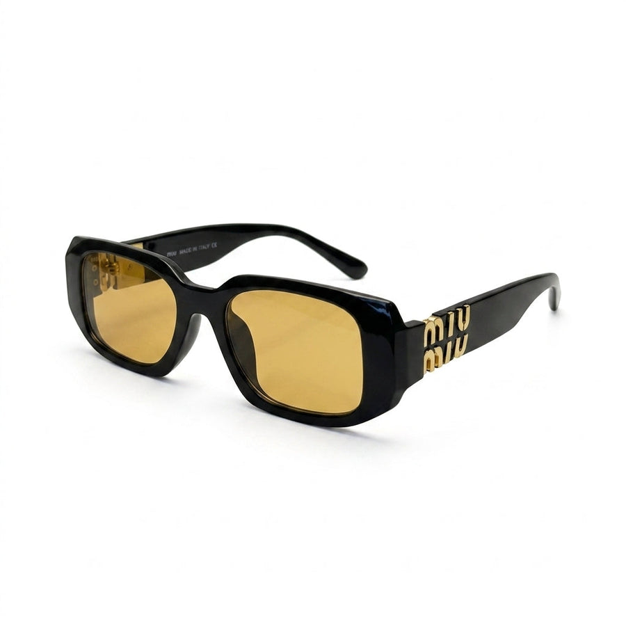 Miu Miu Rectangular Sunglasses – Warm Yellow Lenses - View 1