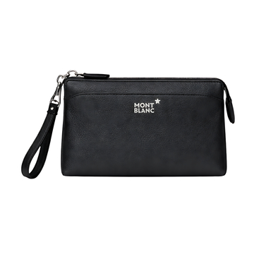 Mont Blanc Wrist Pouch | Mont Blanc Black Canvass Leather - View 1