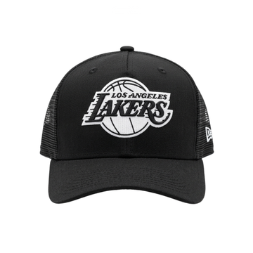 New Era Cap | Lakers Black White 9FORTY A Frame Trucker - View 1