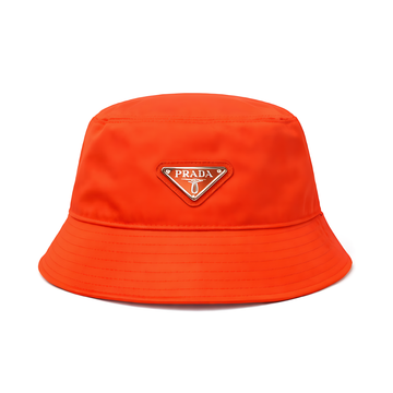 Prada Nylon Logo Bucket Cap - Orange - View 2