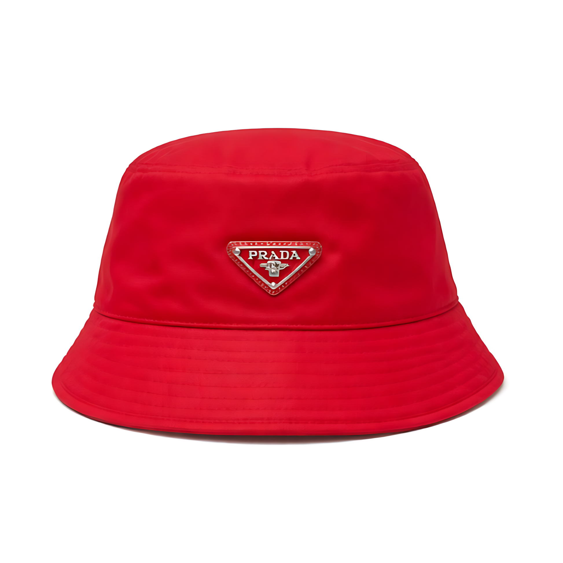 Prada Nylon Logo Bucket Cap - Red - View 2