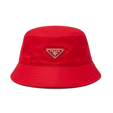 Prada Nylon Logo Bucket Cap - Red - View 2