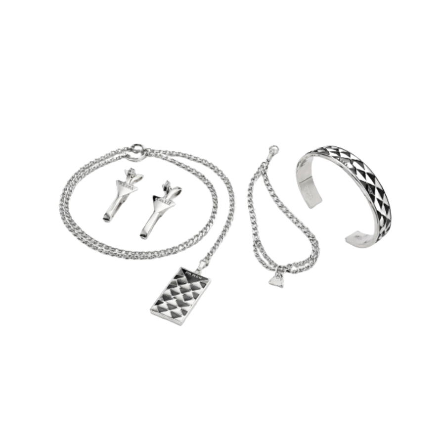 Prada Jewelry | Set Silver Black White Enamel