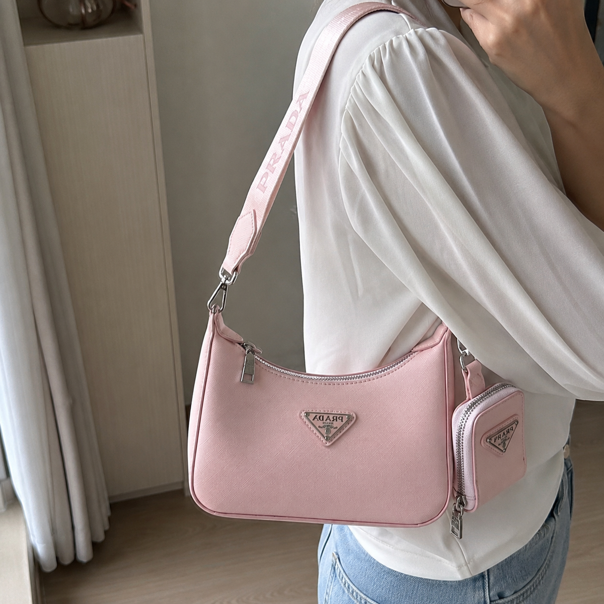 Prada Re-Edition Shoulder Bag – Alabaster Pink - View 5